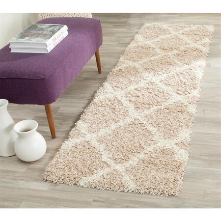 Safavieh 2 ft. 3 in. x 10 ft. SGD-Dallas Shag Rectangle Machine Made Rug - Beige & Ivory SGDS257D-210